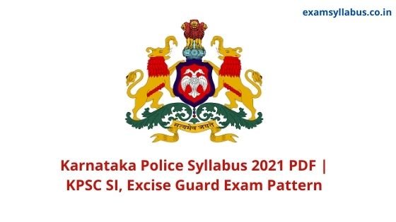 Karnataka Police Syllabus 2021
