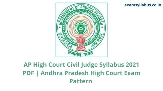 AP High Court Civil Judge Syllabus 2021
